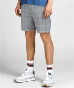 Jack & Jones Blue Indigo Connor Check Chino Shorts -Jack & Jones Store 27882 3
