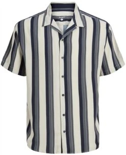 Jack & Jones Moonbeam Chain Striped Resort Short Sleeved Shirt