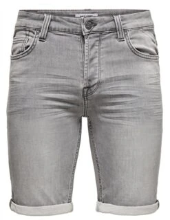 Only & Sons Grey / Grey Denim Ply Life Reg Gr Jog Shorts