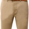 Threadbare Stone Belted Chino Shorts