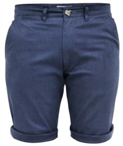 Duke Navy Printed Stretch Chino Shorts