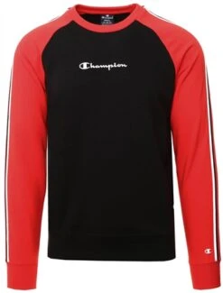 Champion Black / Red Colour Block Fleece Sweatshirt