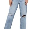 Only Blue / Medium Blue Denim Robyn Life Hw Ankle Straight Fit Jeans