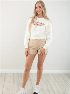 Veromoda Irish Cream Zuri Loose Fit High Rise Fold Up Hems Shorts -Jack & Jones Store 27994 2