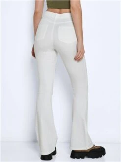 Noisy May Bright White Sallie High Waisted Flared Jeans -Jack & Jones Store 27996 3