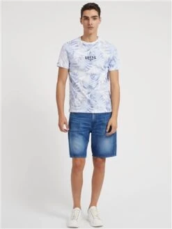 Guess Blue Multi All Over Foliage Print T-Shirt -Jack & Jones Store 27997 2