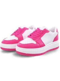 No Doubt Pink / White Panel Lace Up Trainer