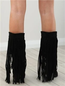No Doubt Black Fringe Calf Boot -Jack & Jones Store 28028 2