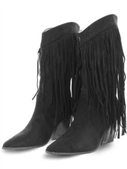 No Doubt Black Fringe Calf Boot