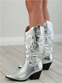 No Doubt Silver Pu Cowboy Boot -Jack & Jones Store 28029 3