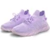 No Doubt Purple Lace Up Texture Trainer