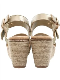 Xti Gold Strap Espadrille Wedge Sandal -Jack & Jones Store 28037 2