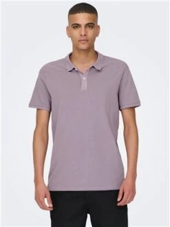 Only & Sons Purple Ash Travis Slim Polo -Jack & Jones Store 28077 3