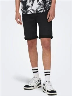 Only & Sons Black Regular Fit Shorts -Jack & Jones Store 28079 3