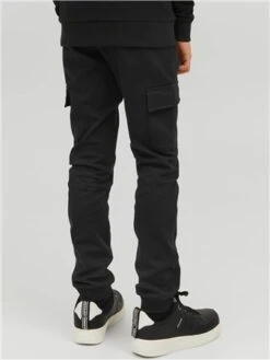 Jack & Jones Black Juniour Sweat Cargo Trousers -Jack & Jones Store 28081 2