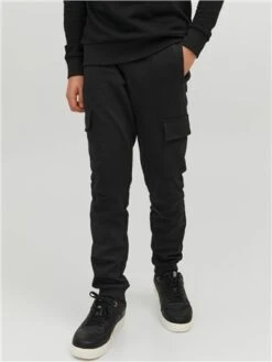 Jack & Jones Black Juniour Sweat Cargo Trousers -Jack & Jones Store 28081 3