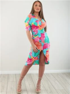 Vila Pink Yarrow Johanna Detailed Midi Dress -Jack & Jones Store 28098 2