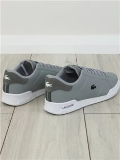 Lacoste Grey / White Twin Serve Leather Colour-Pop Trainers -Jack & Jones Store 28103 3
