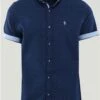 Alex & Turner Navy Pattern Print Short Sleeve Shirt