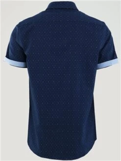 Alex & Turner Navy Pattern Print Short Sleeve Shirt -Jack & Jones Store 28105 3