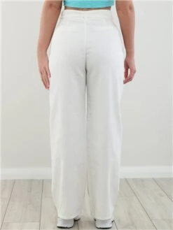 Only White / Cloud Dancer Devorah Wide Leg Fit Trousers -Jack & Jones Store 28133 3