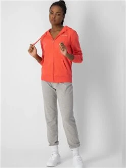 Champion Red Script Logo Full Zip Hoodie -Jack & Jones Store 28139 2