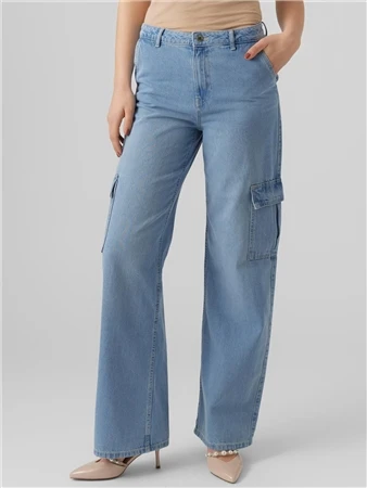 Veromoda Blue / Medium Blue Denim North Loose Fit Mid Rise Jeans 1 Veromoda Blue / Medium Blue Denim North Loose Fit Mid Rise Jeans