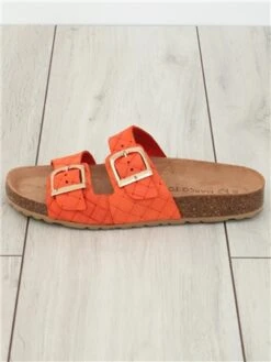 Marco Tozz Orange Woven Buckle Sandals -Jack & Jones Store 28163 2