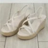 Marco Tozz Cream Strap Espadrille Heeled Sandal