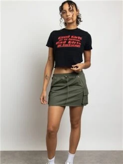 Daisy Street Khaki Cargo Mini Skirt -Jack & Jones Store 28167 2