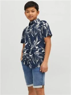 Jack & Jones Blue / Blue Denim Junior Rick Shorts -Jack & Jones Store 28170 3