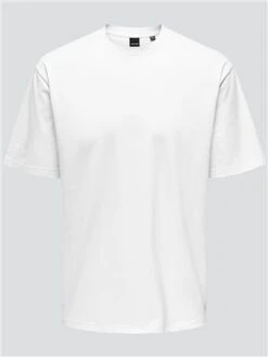 Only & Sons White / Bright White Relaxed Fit O-Neck T-Shirt