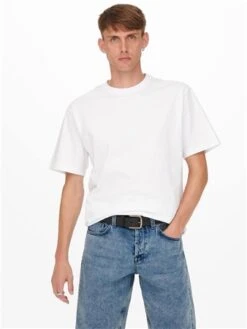 Only & Sons White / Bright White Relaxed Fit O-Neck T-Shirt -Jack & Jones Store 28171 3
