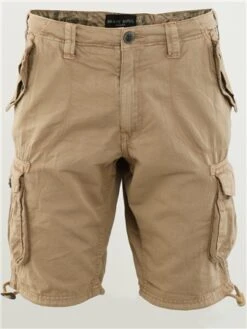 Brave Soul Stone Utility Pocket Detail Cotton Cargo Shorts
