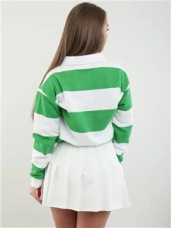 Daisy Street Green Stripe Rugby Top -Jack & Jones Store 28202 3