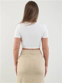 Vivichi White Ruched Crop Top -Jack & Jones Store 28209 3