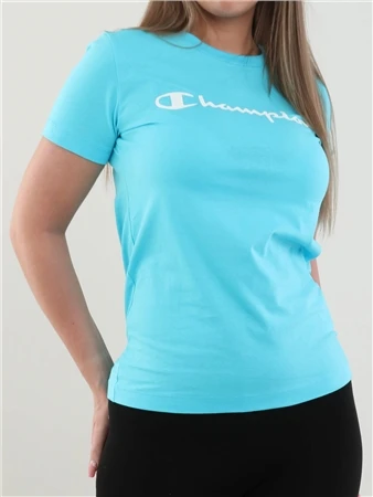 Champion Blue Big Script Logo Print Cotton T-Shirt 2 Champion Blue Big Script Logo Print Cotton T-Shirt - Image 2