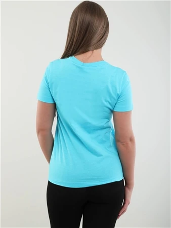 Champion Blue Big Script Logo Print Cotton T-Shirt 4 Champion Blue Big Script Logo Print Cotton T-Shirt - Image 4