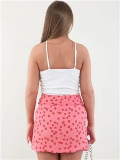 Glamorous Pink Strawberry Pattern Print Skirt -Jack & Jones Store 28254 3