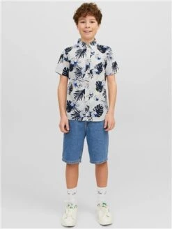Jack & Jones White / Cloud Dancer Comfort Fit Shirt Collar Junior Shirt -Jack & Jones Store 28273 2