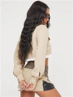 Ego Khaki Low Rise Zip Detail Motocross Mini Skirt -Jack & Jones Store 28275 3