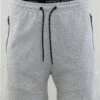 Jack & Jones Grey / Light Grey Melange Zip Pocket Interlock Sweat Shorts
