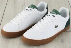 Lacoste White & Gum Lerond Pro Leather Colour Block Trainers