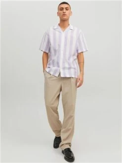 Jack & Jones Purple / Sunlit Allium Relaxed Fit Resort Collar Shirt -Jack & Jones Store 28282 2