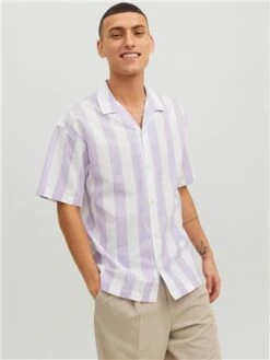 Jack & Jones Purple / Sunlit Allium Relaxed Fit Resort Collar Shirt -Jack & Jones Store 28282 3