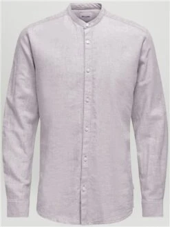 Only & Sons Purple / Nirvana Slim Fit China Collar Shirt