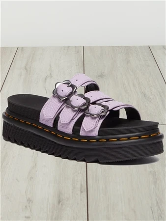 Dr. Martens Dr Martens Lilac Blaire Flower Buckle Milled Nappa Slide Sandals 2 Dr. Martens Dr Martens Lilac Blaire Flower Buckle Milled Nappa Slide Sandals - Image 2