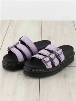 Dr. Martens Dr Martens Lilac Blaire Flower Buckle Milled Nappa Slide Sandals