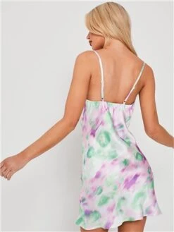 Saint Genies Pink/Green Blurred Print Dress -Jack & Jones Store 28313 3