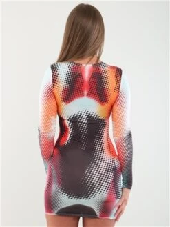 Vivichi Black / Orange Body Print Detail Bodycon Dress -Jack & Jones Store 28344 3
